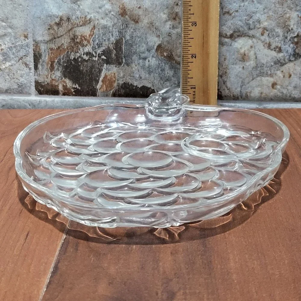 VTG Clear Glassware Snack Set 4 Four Plates Cups